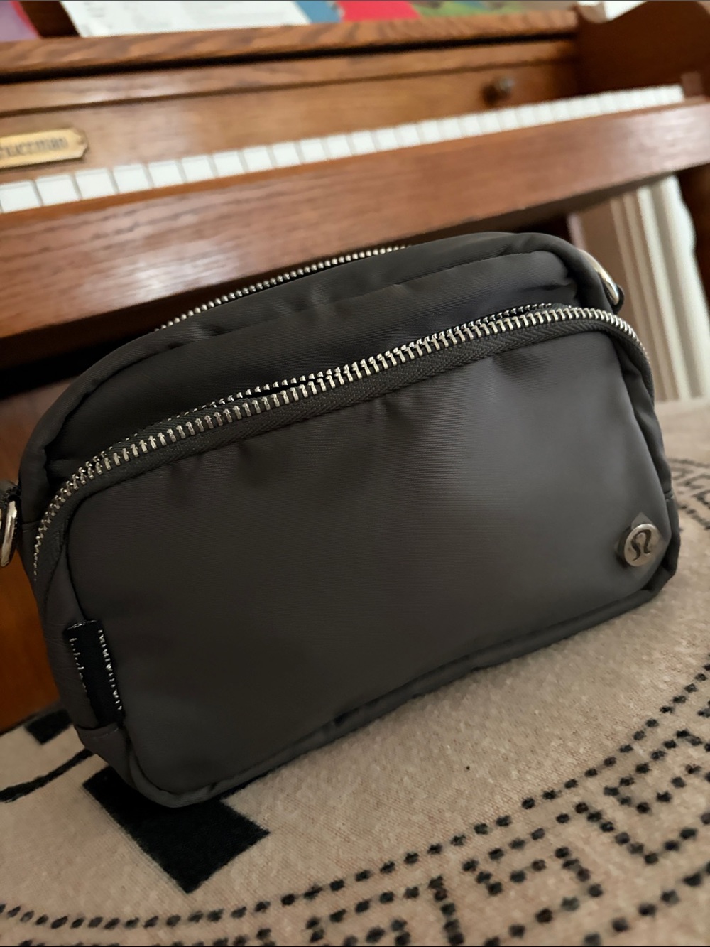 lululemon athletica women's Dark Gray Double-Zip Toiletry Pouch